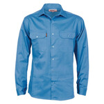 Cotton Drill Work Shirt With Gusset Sleeve Long Sleeve