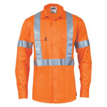 Mens HiVis D/N Cotton Shirt with Cross Back Generic R/Tape