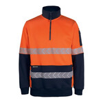 Mens Hi Vis 330G 1/2 Zip Segmented Tape Fleece